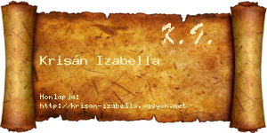 Krisán Izabella névjegykártya